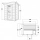 Sauna per 2 persone mod TALO M 191 x 157 x 221 cm stufa da 4,5 kW stile elegante,