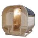 Outdoor-Sauna CUBE DELUXE L 8 kW 184,2 x 194 x 220 cm Materiale naturale Design moderno