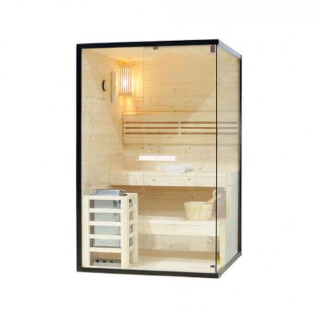 Sauna tradizionale Shadow misura M con 3,6 kW 120 x 120 x 190 cm Legno di abete nordico