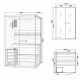 Sauna tradizionale Shadow misura M con 3,6 kW 120 x 120 x 190 cm Legno di abete nordico