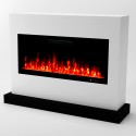 Camino elettrico mod Rehab 4 bianco stufa 154x 100 x35 cm casa casa fiamma led