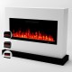 Camino elettrico mod Rehab 4 bianco stufa 154x 100 x35 cm casa casa fiamma led