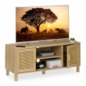 Mobile TV in elegante effetto legno del mobile TV 48 x 115 x 40 cm con design in rattan