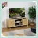 Mobile TV in elegante effetto legno del mobile TV 48 x 115 x 40 cm con design in rattan