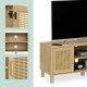 Mobile TV in elegante effetto legno del mobile TV 48 x 115 x 40 cm con design in rattan