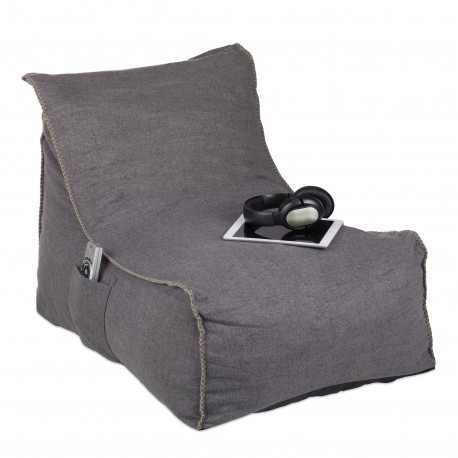 Comoda poltrona a sacco in grigio 62 x 63 x 90 cm Ampio cuscino da pavimento per interni