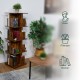 Rondella per libri 4 livelli in stile industriale 125,5 x 39 x 39 cm Torre per libri angolare rotante