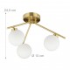 Lampada a sfera per il soffitto Oro & Bianco La lampada a soffitto a 3 fiamme 24,5 x 36 cm