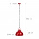 Lampada a sospensione rosso intenso 154x 41x41 cm industriale artigianale Rosso 40W