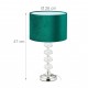 Lampada da tavolo verde smeraldo, argento decorata 47 x 26 cm velluto e cristallo