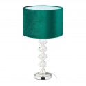 Lampada da tavolo verde smeraldo, argento decorata 47 x 26 cm velluto e cristallo