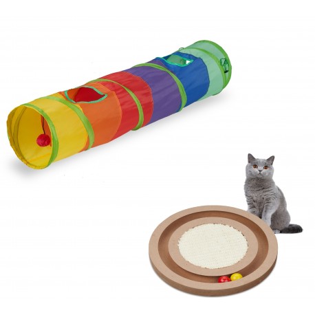 Gioco per gatti con Tappetino tiragraffi per gatti con pista a sfera 2,5 x 27,5 cm