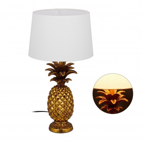 Lampada decorativa dallo stile originale in look ananas 54 x 30 cm moderna con base dorata