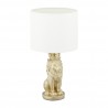 Lampada da tavolo decorativa con leone maestoso 47,5 x 25 cm in stile maestoso con leone dorato