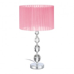 Lampada decorativa con base in vetro e paralume in organza 54 x 29,5 cm eleganza e luminosità