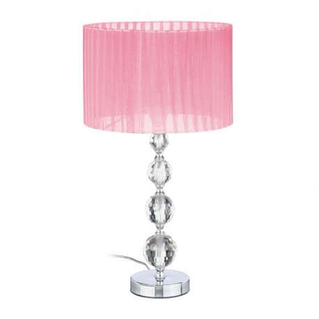 Lampada decorativa con base in vetro e paralume in organza 54 x 29,5 cm eleganza e luminosità