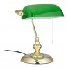 Lampada da banchiere con paralume in vetro verde 31 x 22,5 x 18,5 cm Design classico anni '30