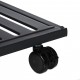 Scaffale portapiante nero con rotelle 91,5 x 93 x 26 cm moderno con rotelle e 9 ripiani