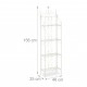 Scaffale portapiante in metallo con 4 ripiani 157 x 44 x 24 cm Per interni ed esterni Eleganza e funzionalità