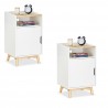 2xElegante Comodini Bianco con Ampio Scomparto Funzionale ed elegante 74 x 43 x 40 cm