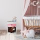 2xPiccoli Comodini per la Cameretta per Bambini con Cassetto 41 x 32 x 31 cm cigni innamorati rosa -pink