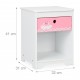 2xPiccoli Comodini per la Cameretta per Bambini con Cassetto 41 x 32 x 31 cm cigni innamorati rosa -pink