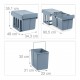 Pattumiera robusta grigio con 2 scomparti per la raccolta differenziata da incasso 2 secchi da circa 15 litri