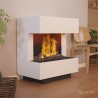 Stufa Bianco Camino elettrico 80 x 90 x 50 cm mod Uma Camino con vapore 3D