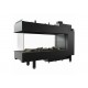 STUFA A Gas mod Leopold camino 138x95x43cm visione orizzontale e realistica della fiamma