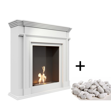 Bio Camino 115 cm Bioetanolo Da Pavimento Legionis Bianco bianco