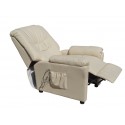 POLTRONA MASSAGGIANTE BIANCO CAMILLA SP952, Poltrona relax ,riscaldata vibrante, ecopelle , poltroncina TV , massaggi