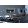 Biocamino da parete 90x40 cm con vetro fd93b Amore Acciaio satinato inox 90 cm regolabile