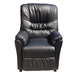 POLTRONA nera MASSAGGIANTE CAMILLA SP952, Poltrona relax ,riscaldata vibrante, ecopelle , poltroncina TV , massaggi