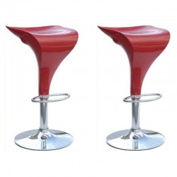SGABELLO MALAGA XH-198, coppia di sgabelli design stool rosso