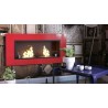 Biocamino 110x54X15 cm Argento con vetro mod FD30 - 2 burner
