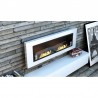 Camino al bioetanolo FD94 Biocamino Leonardo 110x40X15 cm bianco con vetro - Bruciatori regolabili PL 110